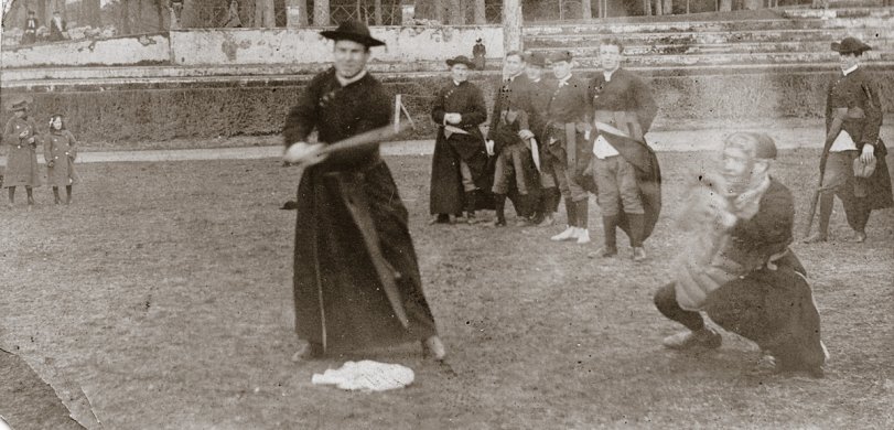 priests playing baseball