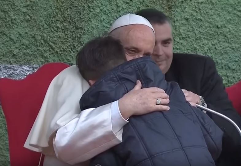 creepy hug pope