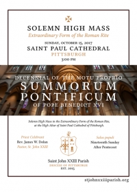 Solemn High Mass in Pittsburgh, Oct 15, 2017